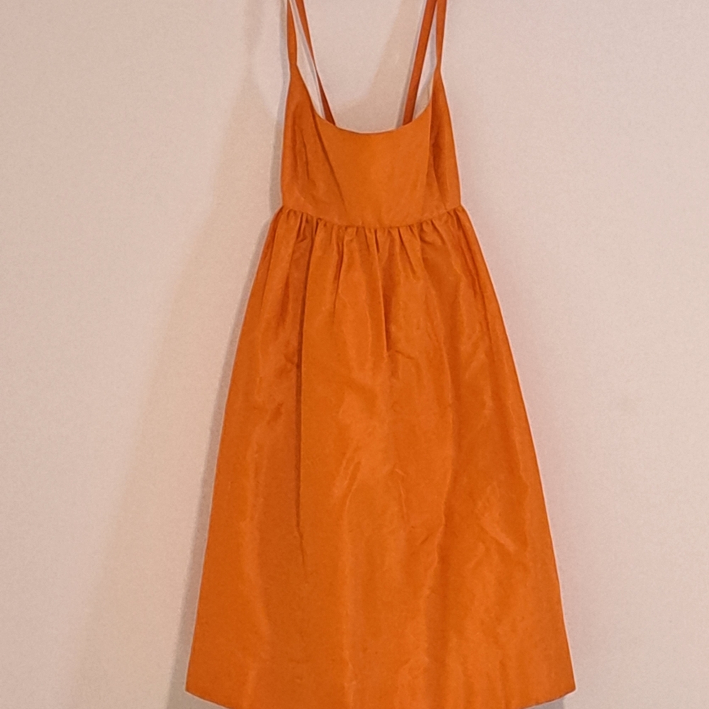 J. Crew Silk Orange and Cream Dress - Picture 3 of 9